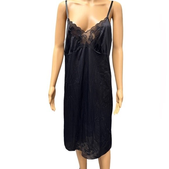 Vintage Contessa Black Lace Dress Slip Lingerie Intimates Size 38 - Picture 1 of 11